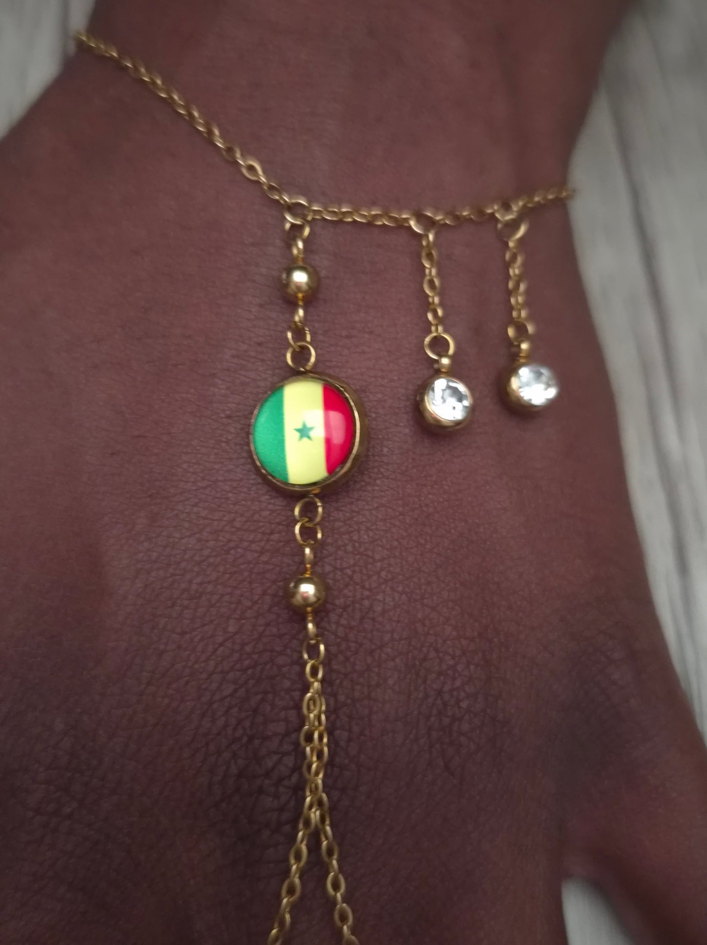 Chaîne de main Lanmen Sénégal argenté