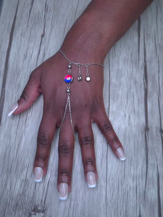 Chaîne de main Lanmen Haïti argenté